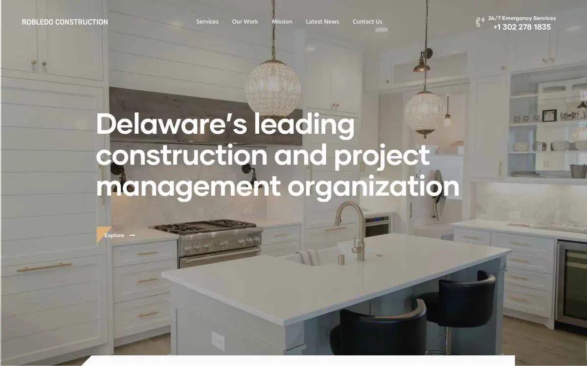 The Robledo Construction website